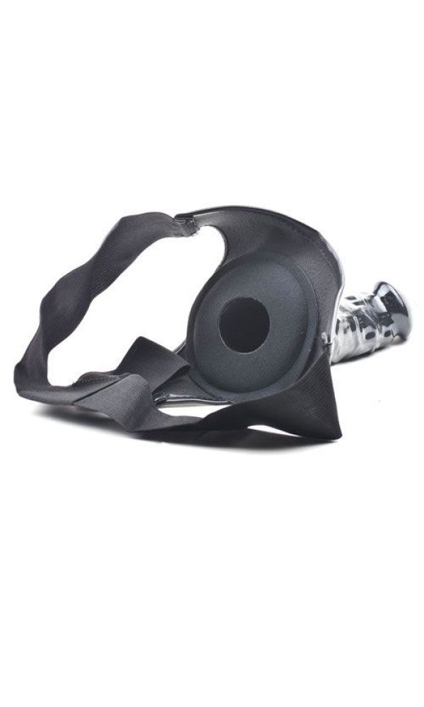 Black Hollow Strap On With Harness