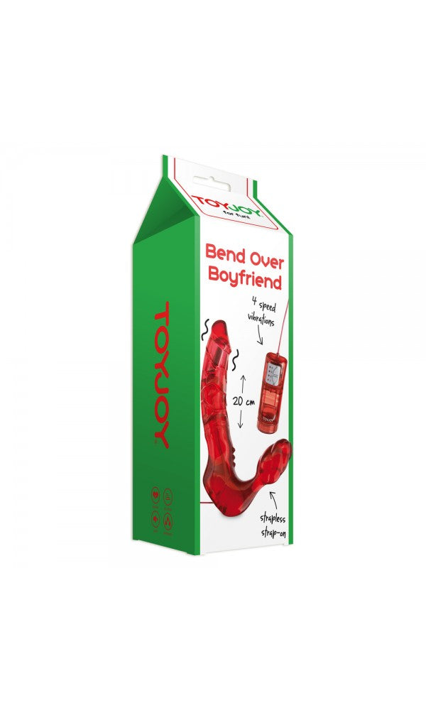 ToyJoy Bend Over Boyfriend Strapless Strap On Red