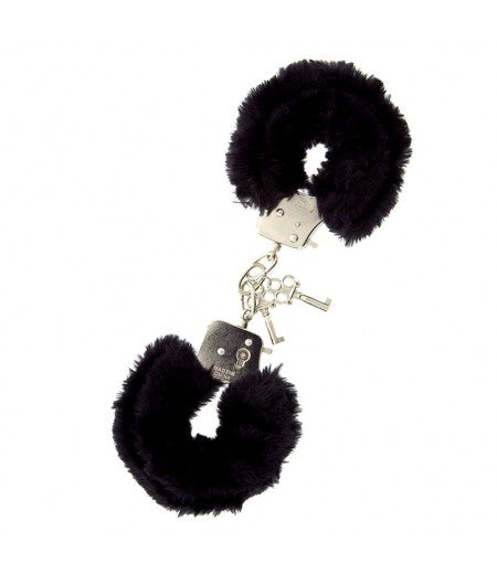 Furry Metal Handcuffs Black