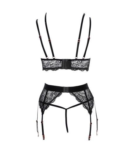 Abierta Fina Lacey Open Suspender Set
