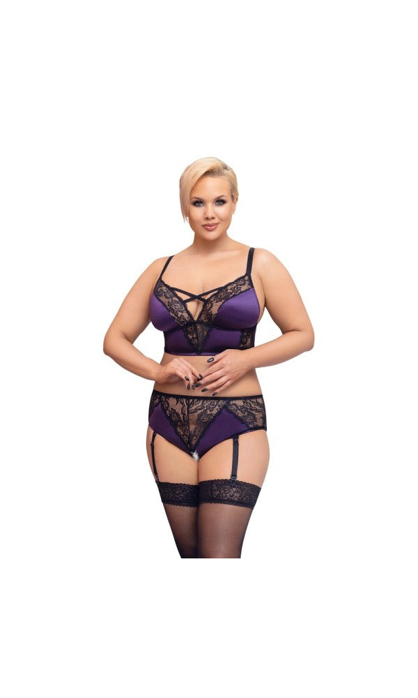 Cottelli Curves Bralette Suspender Set