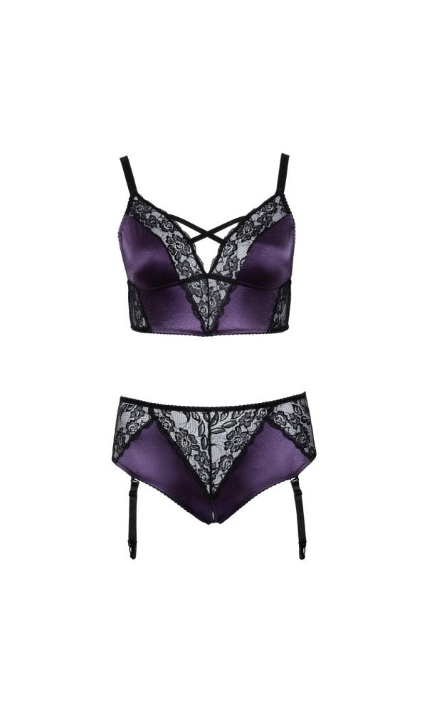 Cottelli Curves Bralette Suspender Set