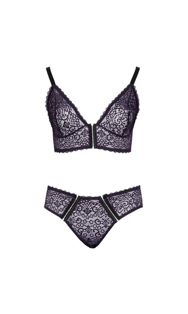 Cottelli Curves Delicate Lace Bralette And Briefs