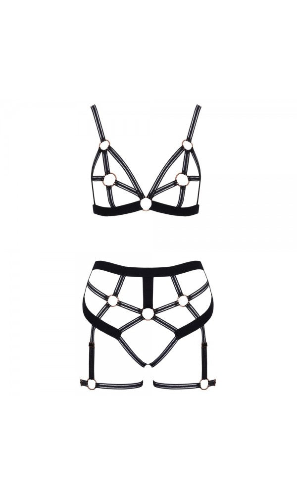 Bondage Strappy Bra Set