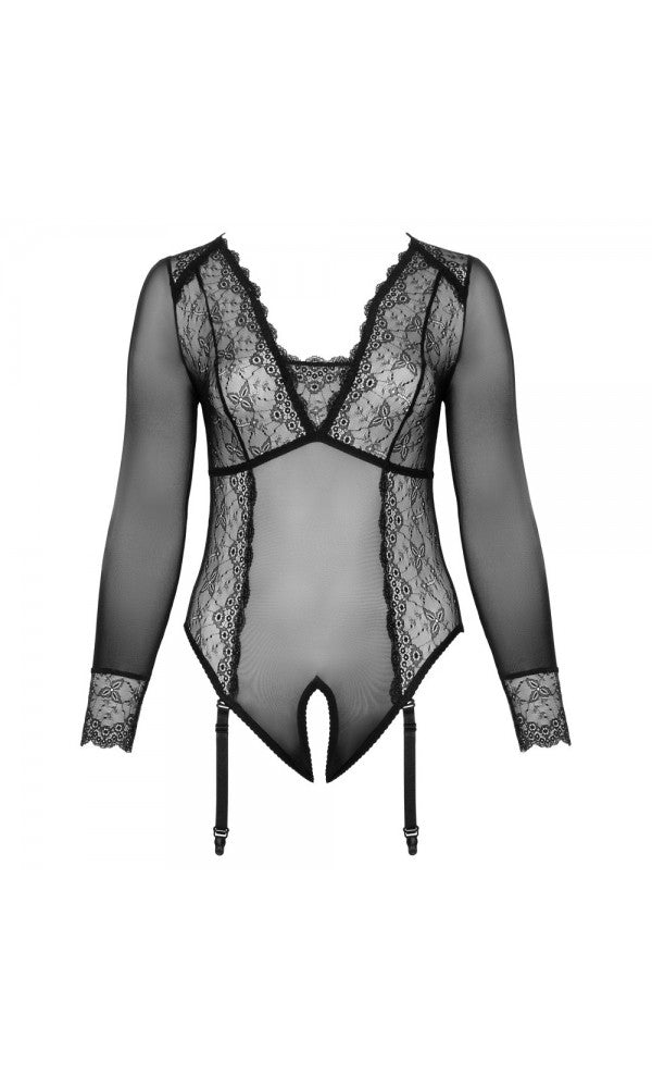 Cottelli Curves Long Sleeved Crotchless Body
