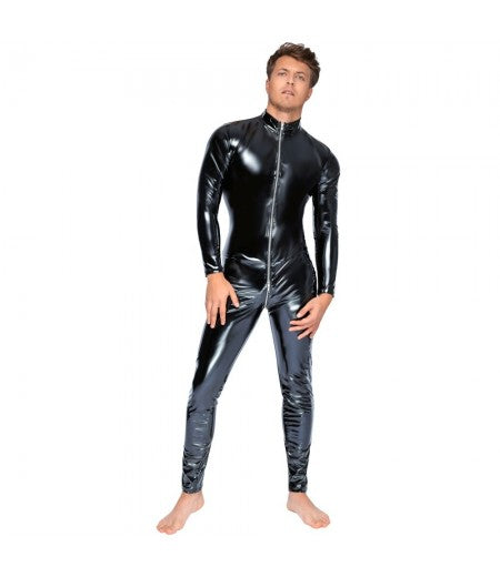 Black Level Vinyl Jumpsuit With Zip Black