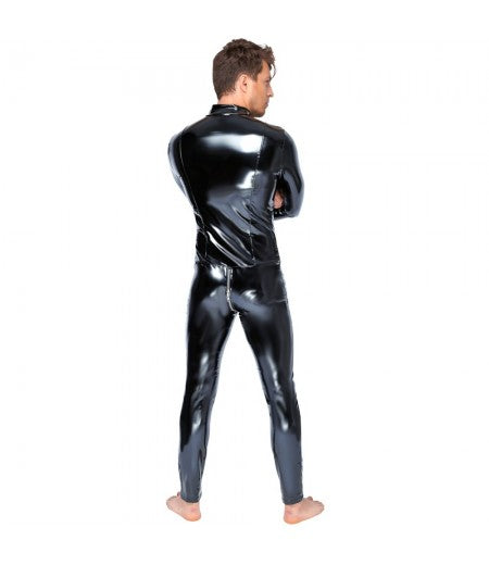 Black Level Vinyl Jumpsuit With Zip Black
