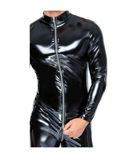 Black Level Vinyl Jumpsuit With Zip Black