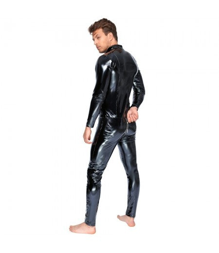 Black Level Vinyl Jumpsuit With Zip Black