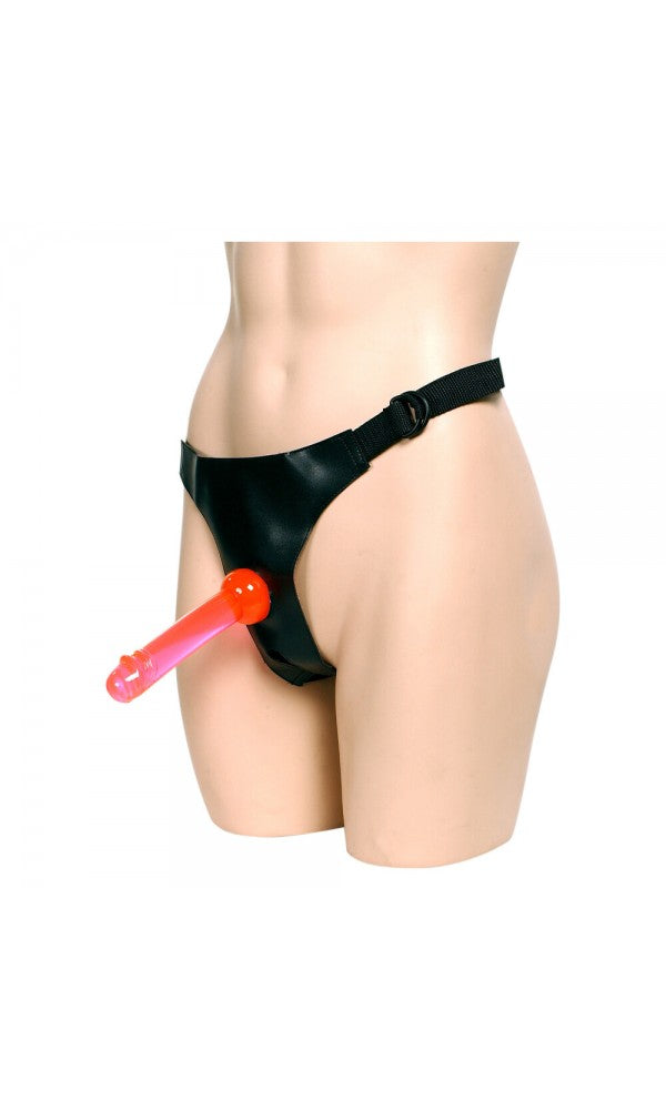 Crotchless Strap On Harness With 2 Dongs