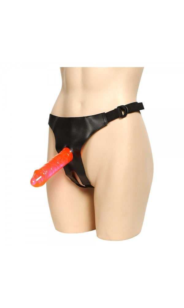 Crotchless Strap On Harness With 2 Dongs