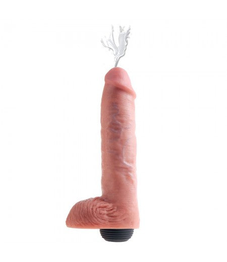 King Cock 11 Inch Squirting Cock With Balls Flesh