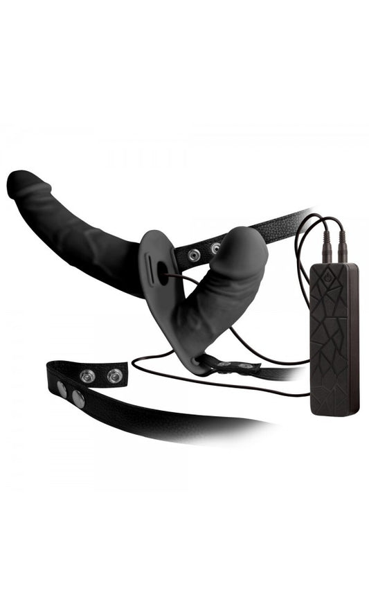 Double Thruster Vibrating Double Ended Dildo With Harness