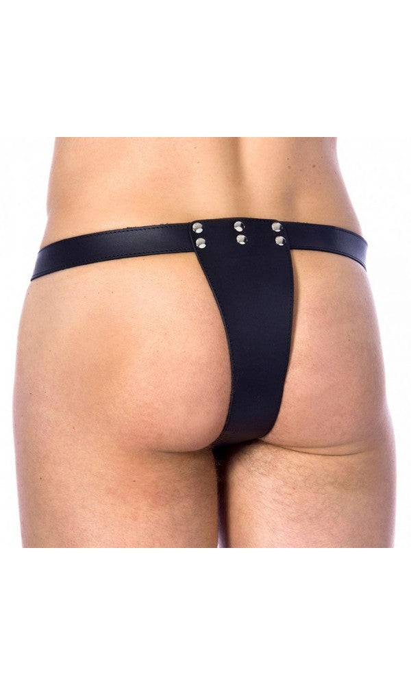 Double Leather Brief With Penis Hold And Dildo