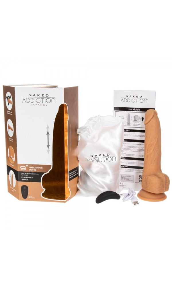 Naked Attraction 9 Inch Thrusting Dildo Caramel
