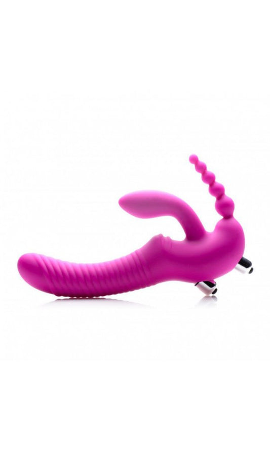 Regal Rider Vibrating Silicone Strapless Strap On Triple G Dildo