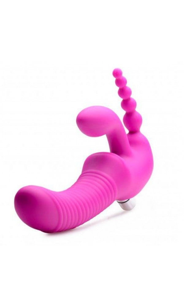 Regal Rider Vibrating Silicone Strapless Strap On Triple G Dildo