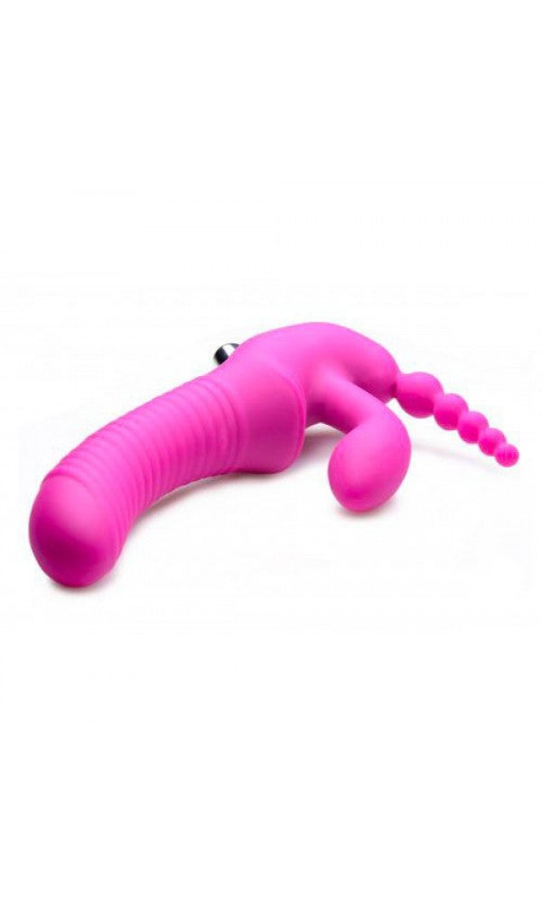 Regal Rider Vibrating Silicone Strapless Strap On Triple G Dildo