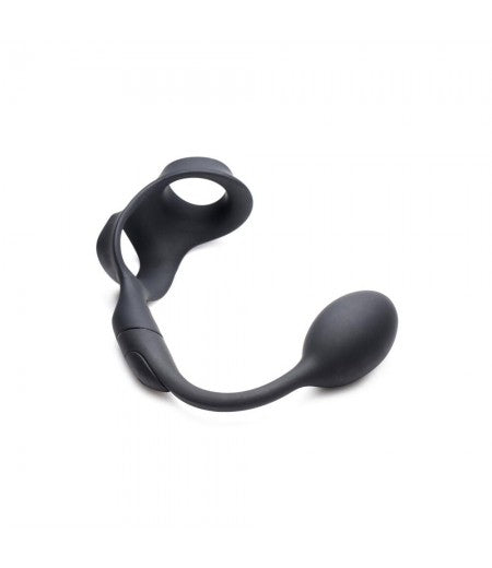 Alpha Pro 10X P Bomb Cock and Ball Ring With Anal Plug