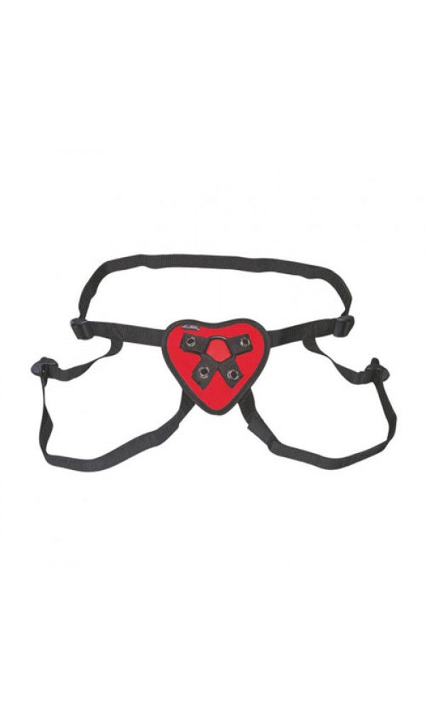 Lux Fetish Red Heart Strap On Harness