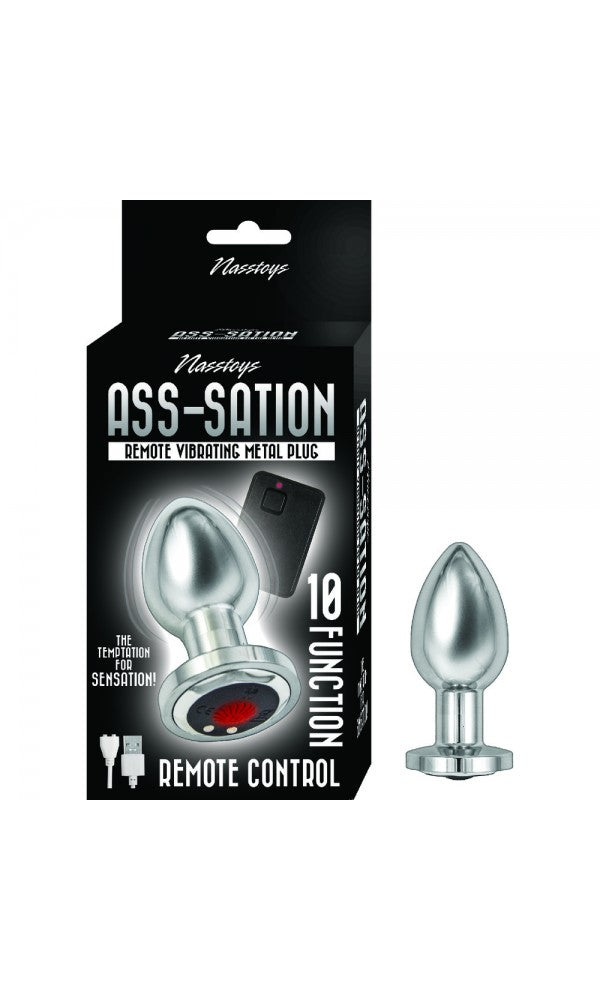 Ass Sation Remote Vibrating Butt Plug Silver