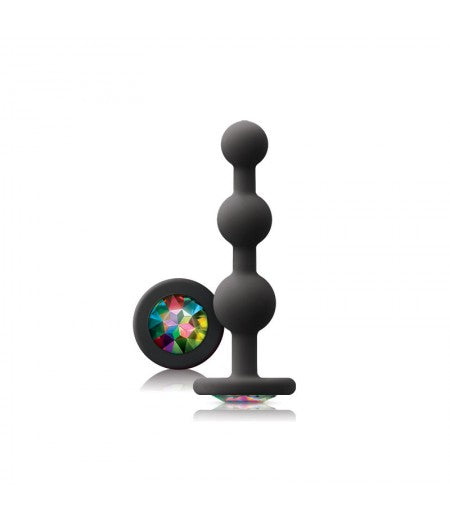 Glams Black Ripple Anal Plug Rainbow Gem