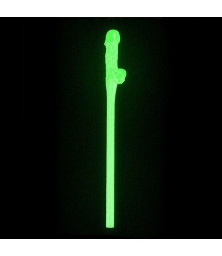 Lovetoy Pack Of 9 Willy Straws Glow In The Dark