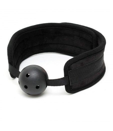 Black Padded Mouth Gag With Breathable Ball