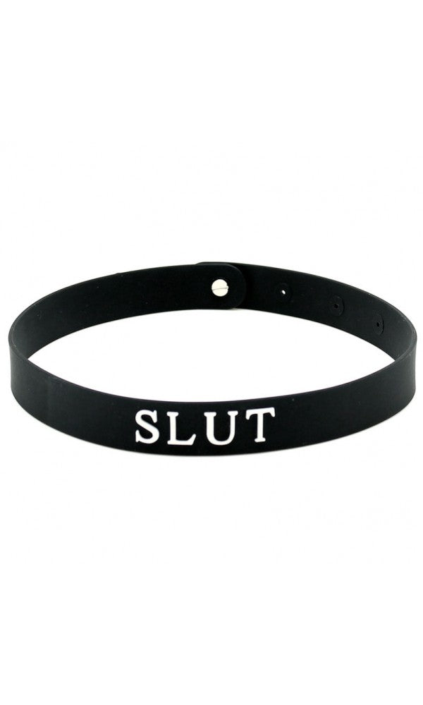 Black Silicone Slut Collar