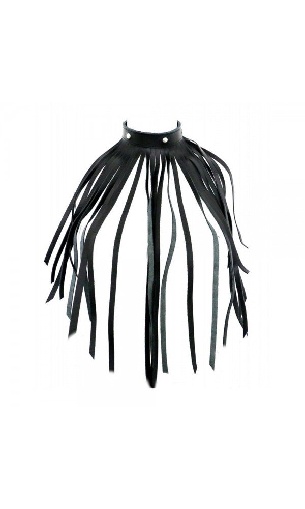 Leather Fringe Necklace Collar
