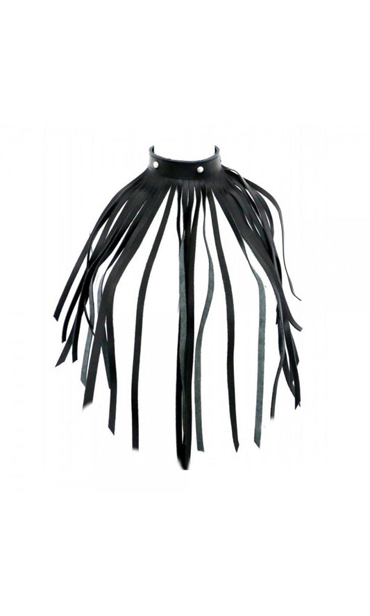 Leather Fringe Necklace Collar