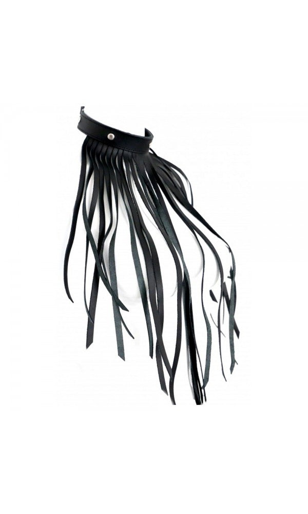 Leather Fringe Necklace Collar
