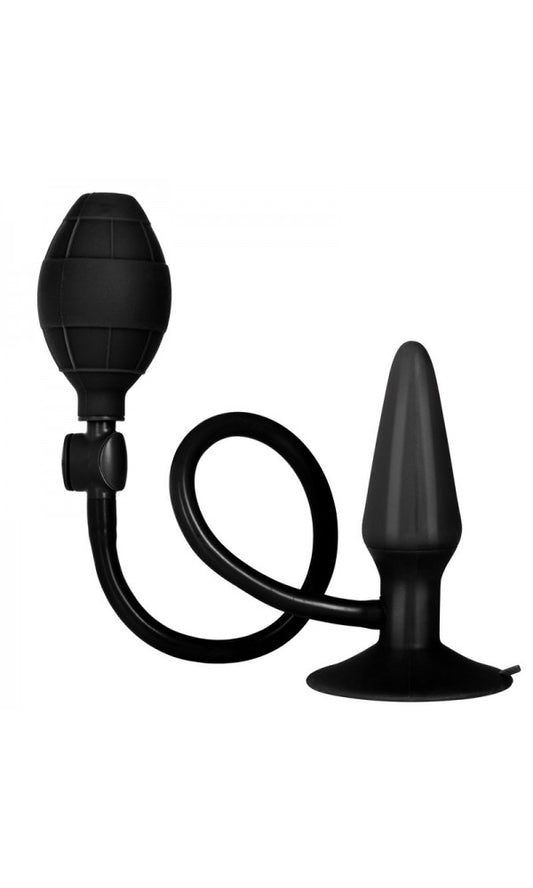 Black Booty Call Pumper Silicone Inflatable Small Anal Plug