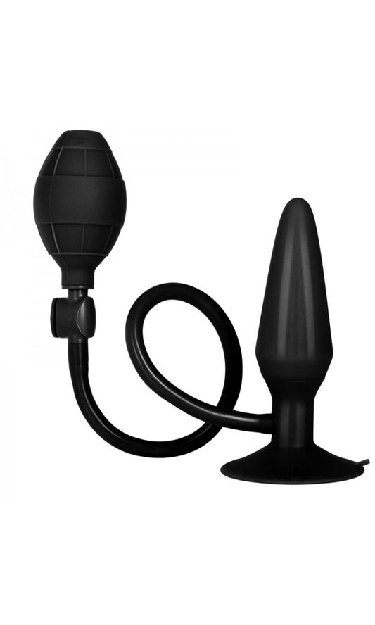 Black Booty Call Pumper Silicone Inflatable Medium Anal Plug