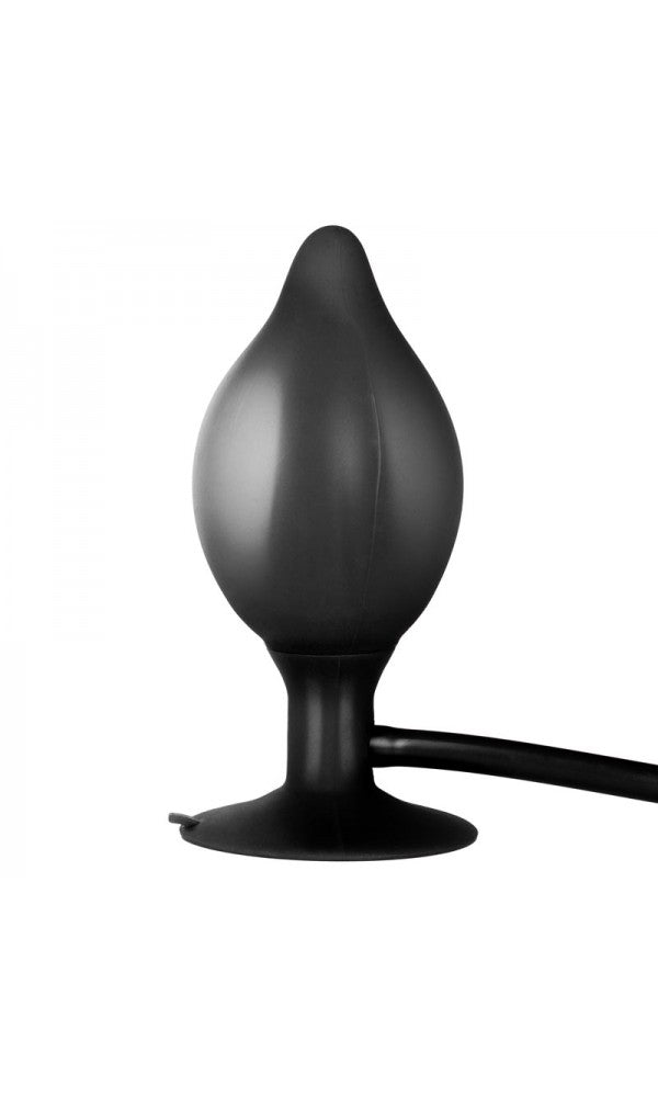 Black Booty Call Pumper Silicone Inflatable Small Anal Plug