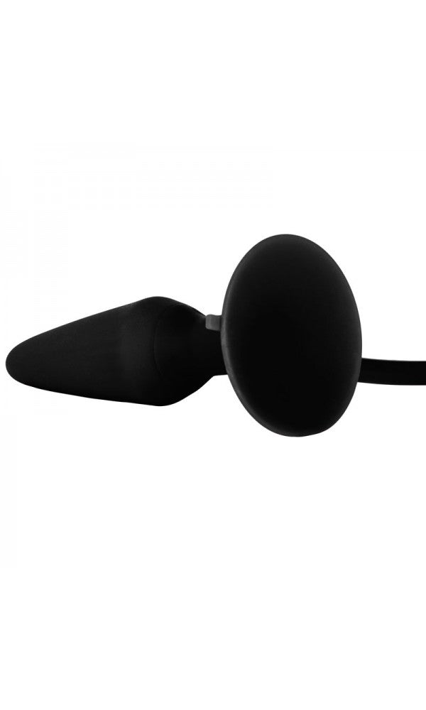 Black Booty Call Pumper Silicone Inflatable Small Anal Plug