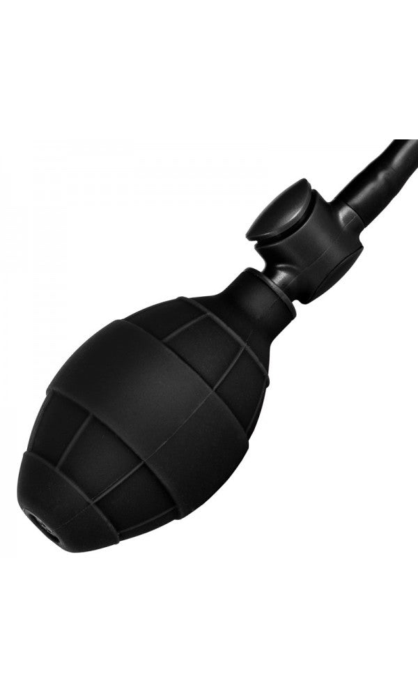 Black Booty Call Pumper Silicone Inflatable Medium Anal Plug