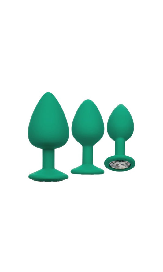 Cheeky Gems Butt Plugs 3 Piece Set Green