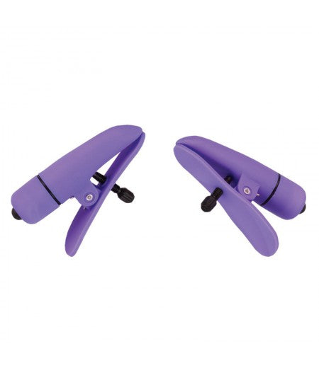 Nipplettes Virbrating Adjustable Purple Nipple Clamps