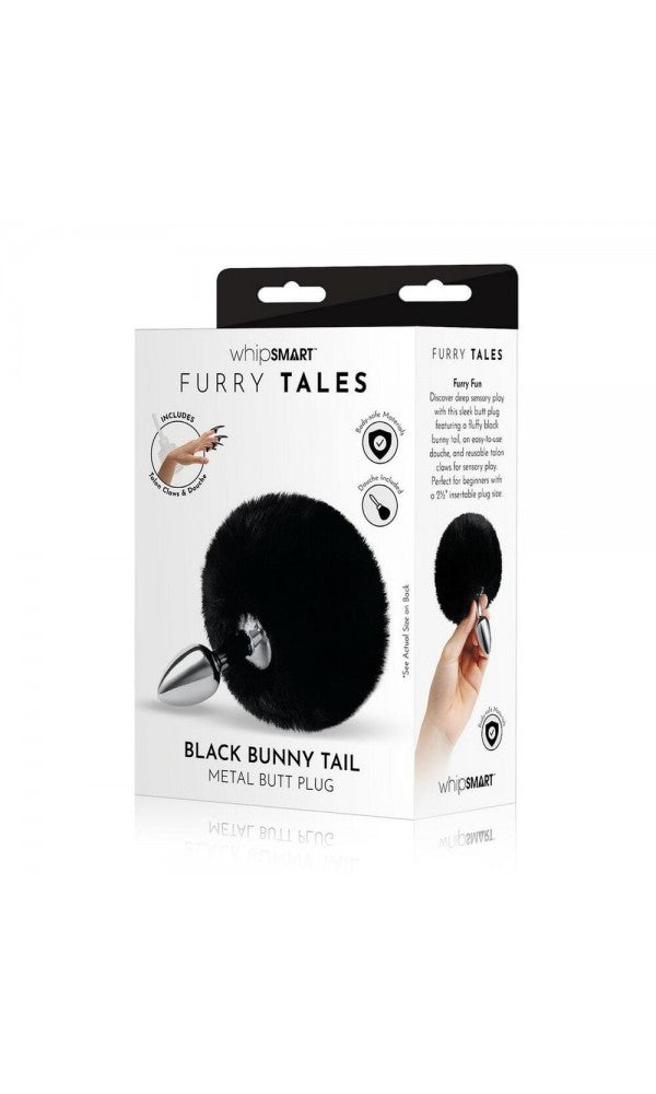 Furry Tales Black Bunny Tail Butt Plug