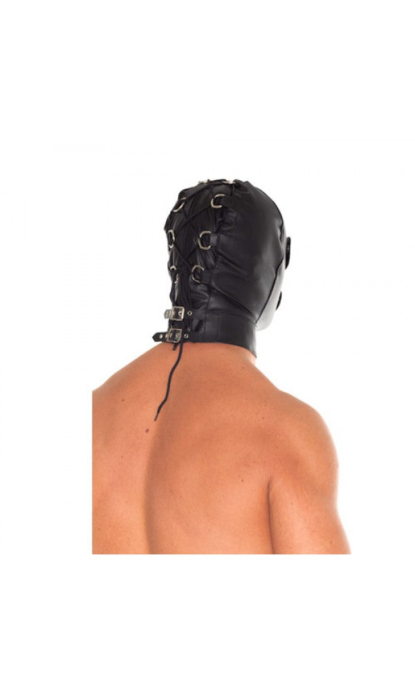 Leather Full Face Mask With Detachable Blinkers