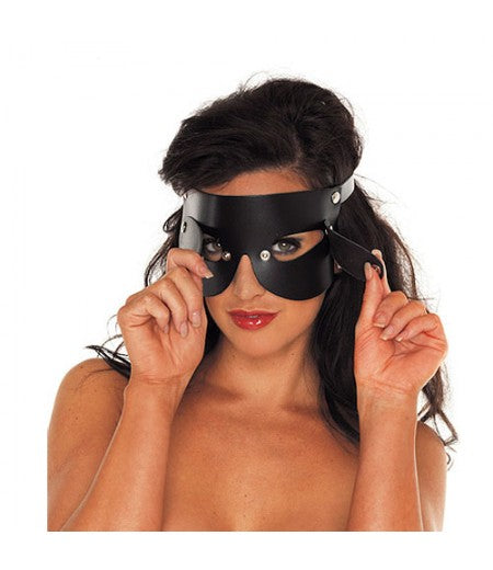 Leather Blindfold With Detachable Blinkers